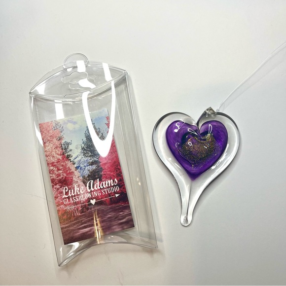 Blown Glass Heart Suncatcher Ornament - Picture 8 of 8